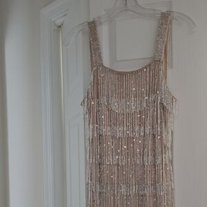 LARA Silver and Tan Mini Dress